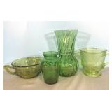 Antique & retro green glass incl green depression