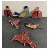 Real stained glass copper accents-5" tall approx