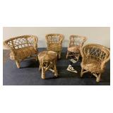 ADORABLE 6" tall wicker doll house furniture