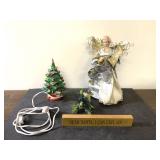 Small retro ceramic Christmas Tree lamp & more