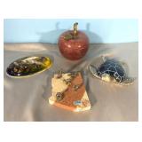 Stone & Brass apple paperweight, Seashell paper-