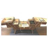 Retro fold-out sewing box filled w/ goodies! Has a