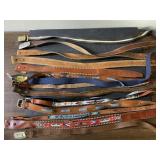 Tooled, leather and beaded belts