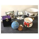 Christmas art glass ornament w/ box & more Christ-