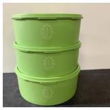 Vintage green Tupperware Servalier stackable
