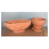 Mid Century Mod pink USA planters