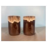 Retro drip glaze crock pottery 4" tumblers