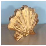 Vintage seashell clay pottery planter