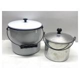 Very Nice enamelware stock pot & smaller