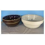 Antique crockware mixing bowls