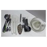 Vintage Glass Reamer Juicer Tab Handle & Utensils