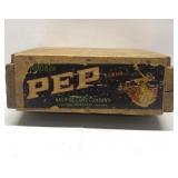 PRETTY antique wood PEP Fruit Crate