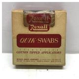 Vintage Rexall Quik-Swabs medical first aid