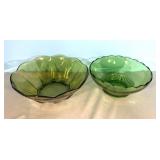 Vintage Green Glass Bowls