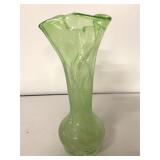 Gorgeous art glass green vase