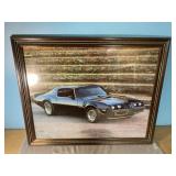 22.5"x18.5" Framed Vintage Trans Am Photo