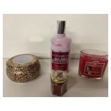 Bath and Body Works, body lotion and 3 candles, 1
