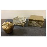 Beautiful ashtray, paperweight and box