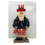 Wood 4th of July Santa 14" tall