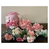 Pretty pink Easter bonnet & some silk flowers