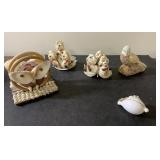 Vintage seashell art-2 are playing instruments, 1