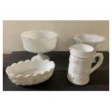 Mid century modern milk glass pieces