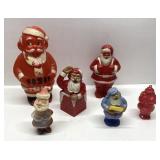 Antique plastic Christmas Santa collection