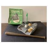 Oscar Jr putting partner and 16" wood bat