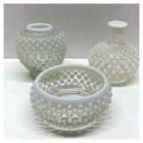 Vintage Fenton Moonstone Hobnail pieces