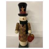 Vintage wood Christmas Nutcracker-15" tall Snowman