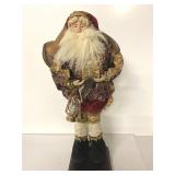 Christmas Santa figurine on wood base, 18" tall