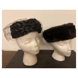 2 vintage hats-heads not incl