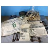 Vintage Ad Aprons & STL Money Bag, Wine Corks,