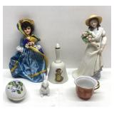 Homco Home Interiors Lady Figurine With Flowers,