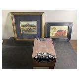 Red barn pictures with frames and Saint Luis Rey