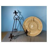 Pottery Divided Tray & Metal Photo Decor Holder