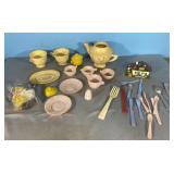 Vintage Plastic Toy dishes & more-needs a good