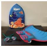 Disney paddle board, goggles & mermaid flippers