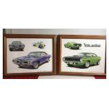 12"x18" framed Cuda and Super Bee