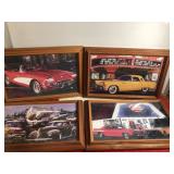 4-12"x18" framed Car Art