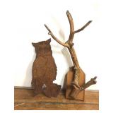 Wood owl and tree