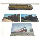 Vintage train car & train postcards
