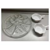 RARE Indiana Glass deviled egg-relish tray Tree Of