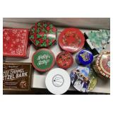 Variety of tin & plastic containers