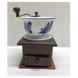 Vintage ceramic top coffee grinder