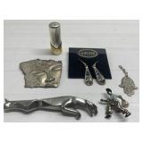 Vintage cast pieces, jewelry & lipstick