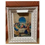 Vintage Last Supper light-up frame