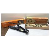 Vintage curling iron and curling brush