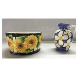 Fitz and Floyd sunflower bowl & Shin Ju Ceramics
