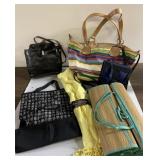 Beach mat, purses, more